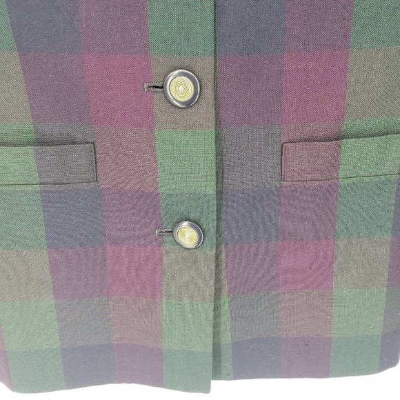 Vtg Casual Corner Women Plaid Button Down Blazer - Picture 5 of 8
